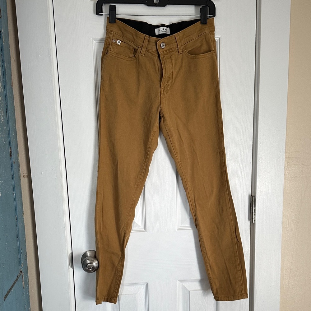 Curve Appeal Camel Skinny jeans stretch waistband size 2